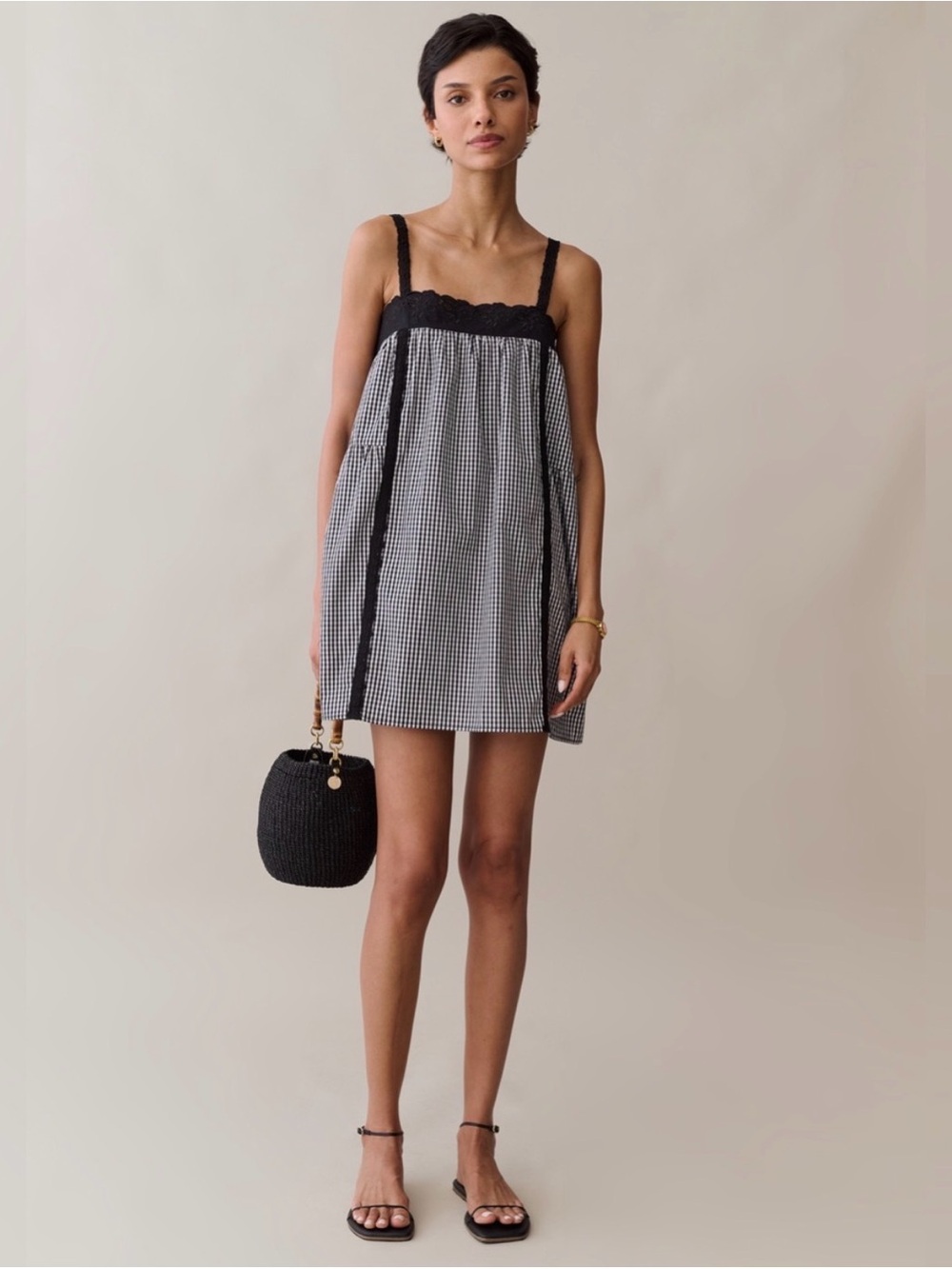 Kourt Few Moda Florence Cotton Gingham Plaid Dress, Medium - NWT